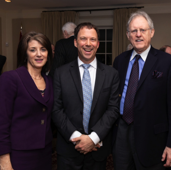 The State Dept.'s Dr. Denise Natali, Andrew Marble, and CMSCO Inc. president Mr. Michael Simpson.